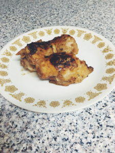 Cooked chicken thighs